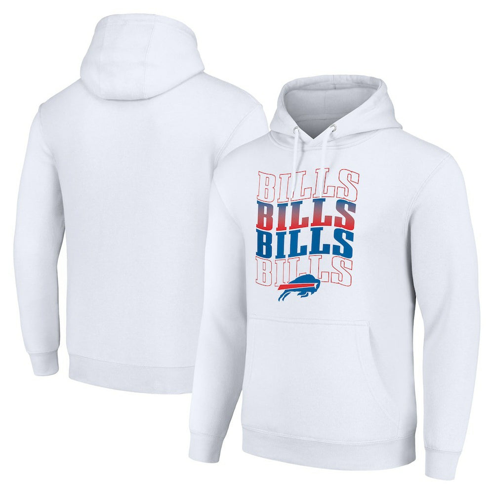 Buffalo Bills Starter Four Team Name Logo Fleece Pullover Hoodie - White Hoodies