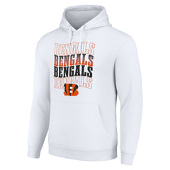 Cincinnati Bengals Starter Four Team Name Logo Fleece Pullover Hoodie - White Hoodies