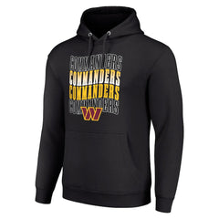 Washington Commanders Starter Four Team Name Logo Fleece Pullover Hoodie - Black Hoodies