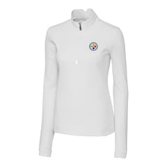 Pittsburgh Steelers Cutter & Buck Women's Traverse Stretch Quarter-Zip Pullover Top - White Pullover