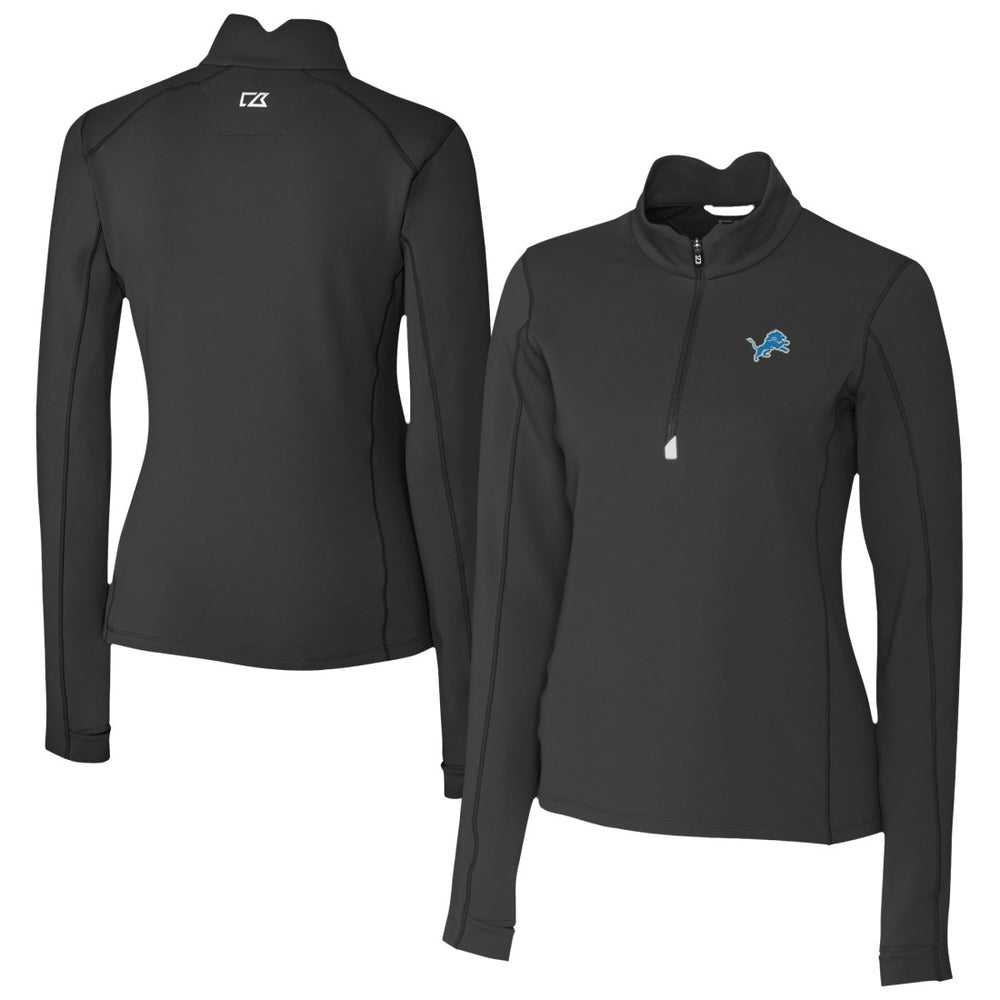 Detroit Lions Cutter & Buck Women's Traverse Stretch Quarter-Zip Pullover Top - Black Pullover