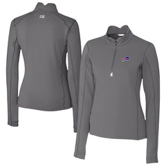 Buffalo Bills Cutter & Buck Women's Traverse Stretch Quarter-Zip Pullover Top - Gray Pullover