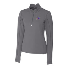 Buffalo Bills Cutter & Buck Women's Traverse Stretch Quarter-Zip Pullover Top - Gray Pullover