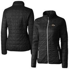 Baltimore Ravens Cutter & Buck Women's Rainier PrimaLoft Eco Insulated Full-Zip Puffer Jacket - Black Jackets