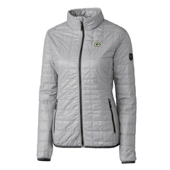 Green Bay Packers Cutter & Buck Women's Rainier PrimaLoft Eco Insulated Full-Zip Puffer Jacket - Gray Jackets