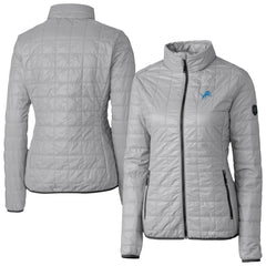Detroit Lions Cutter & Buck Women's Rainier PrimaLoft Eco Insulated Full-Zip Puffer Jacket - Gray Jackets