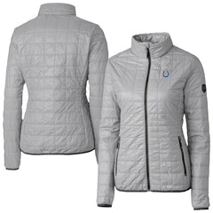 Indianapolis Colts Cutter & Buck Women's Rainier PrimaLoft Eco Insulated Full-Zip Puffer Jacket - Gray Jackets