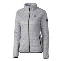 Indianapolis Colts Cutter & Buck Women's Rainier PrimaLoft Eco Insulated Full-Zip Puffer Jacket - Gray Jackets