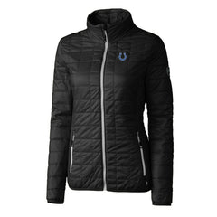 Indianapolis Colts Cutter & Buck Women's Rainier PrimaLoft Eco Insulated Full-Zip Puffer Jacket - Black Jackets