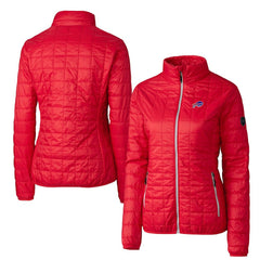 Buffalo Bills Cutter & Buck Women's Rainier PrimaLoft Eco Insulated Full-Zip Puffer Jacket - Red Jackets