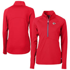 Kansas City Chiefs Cutter & Buck Women's Adapt Eco Knit Stretch Recycled Half-Zip Pullover Top - Red Pullover