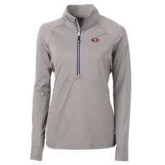 San Francisco 49ers Cutter & Buck Women's Adapt Eco Knit Stretch Recycled Half-Zip Pullover Top - Gray Pullover