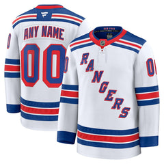 New York Rangers Fanatics Away Premium Custom Jersey - White | US 202055717