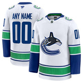 Vancouver Canucks Fanatics Away Premium Custom Jersey - White | US 202055743