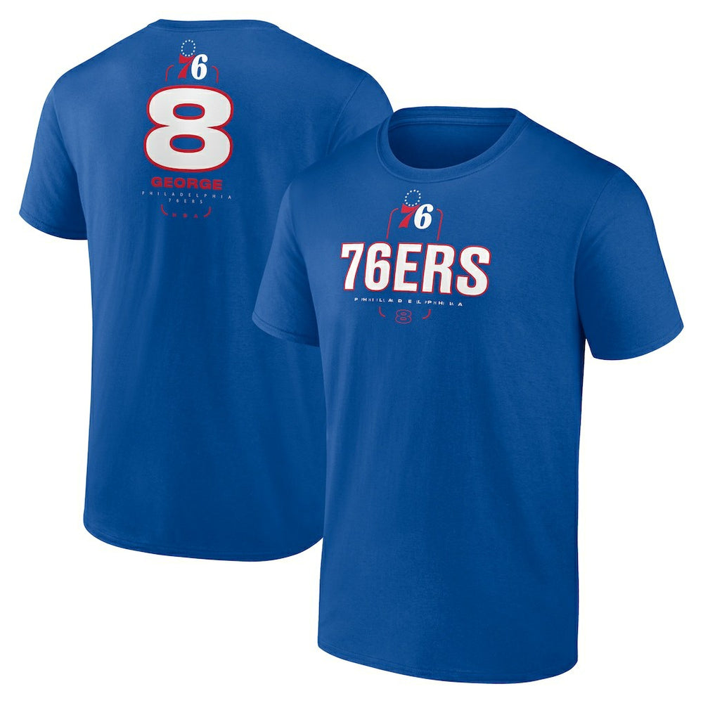 Paul George Philadelphia 76ers Behind The Back Name & Number T-Shirt - Royal