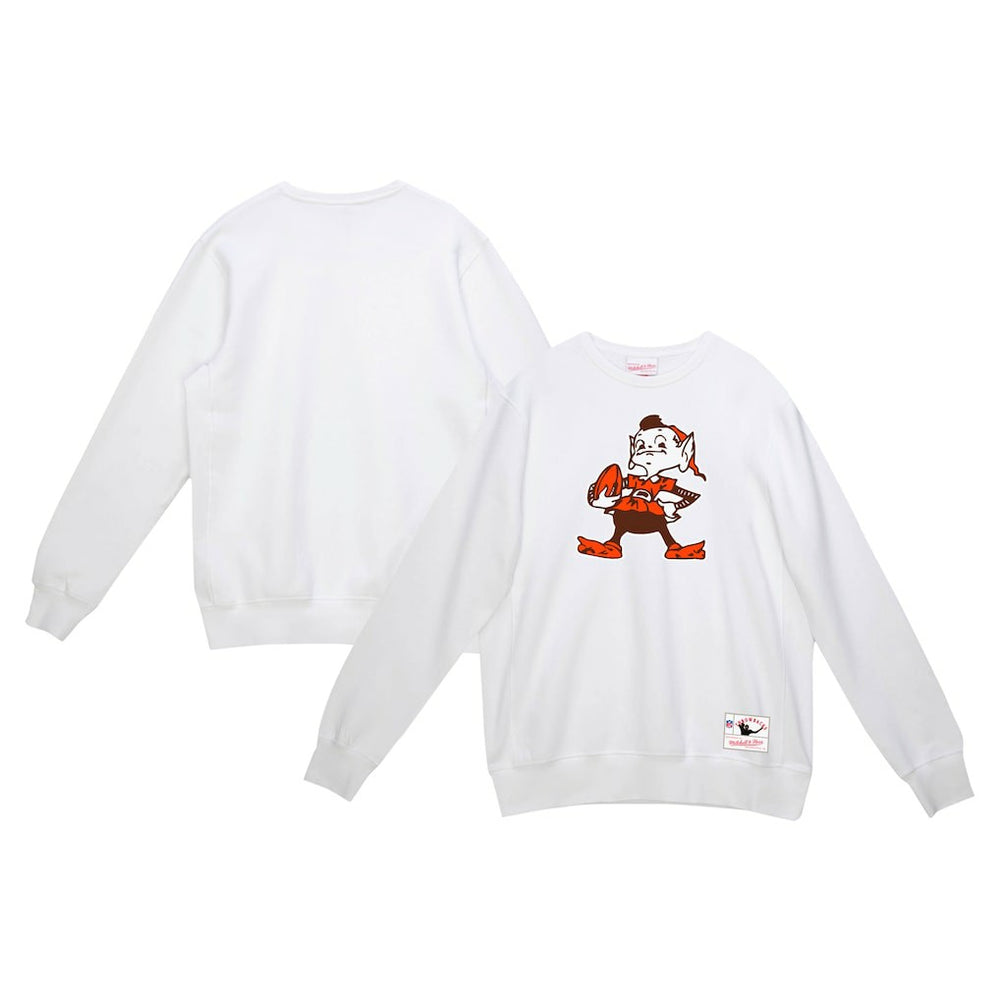 Cleveland Browns Basic Fleece Pullover Sweatshirt - White Pullover
