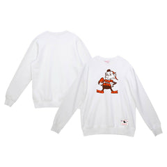 Cleveland Browns Basic Fleece Pullover Sweatshirt - White Pullover