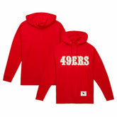 San Francisco 49ers Team Wordmark Vintage Pullover Hoodie - Scarlet Hoodies