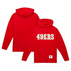 San Francisco 49ers Team Wordmark Vintage Pullover Hoodie - Scarlet Hoodies