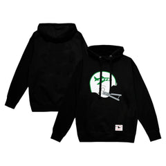 New York Jets Helmet Logo Vintage Pullover Hoodie - Black Hoodies