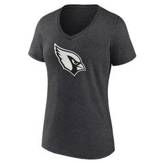 Arizona Cardinals Women's Personalized Name & Number Monochrome V-Neck Long Sleeve T-Shirt - Charcoal T-shirts