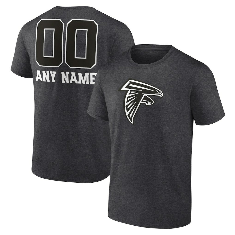 Atlanta Falcons Personalized Name & Number Monochrome T-Shirt - Charcoal T-shirts