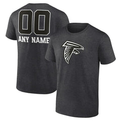 Atlanta Falcons Personalized Name & Number Monochrome T-Shirt - Charcoal T-shirts