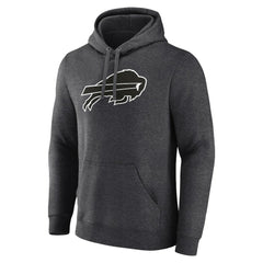 Buffalo Bills Personalized Name & Number Monochrome Pullover Hoodie - Charcoal Hoodies
