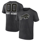 Buffalo Bills Personalized Name & Number Monochrome T-Shirt - Charcoal T-shirts