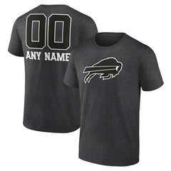 Buffalo Bills Personalized Name & Number Monochrome T-Shirt - Charcoal T-shirts