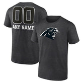 Carolina Panthers Personalized Name & Number Monochrome T-Shirt - Charcoal T-shirts