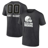 Cleveland Browns Personalized Name & Number Monochrome T-Shirt - Charcoal T-shirts