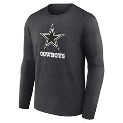 Dallas Cowboys Personalized Name & Number Monochrome Long Sleeve T-Shirt - Charcoal T-shirts
