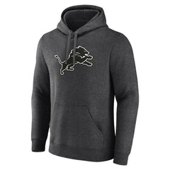 Detroit Lions Personalized Name & Number Monochrome Pullover Hoodie - Charcoal Hoodies