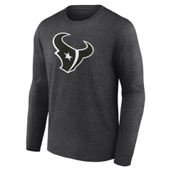 Houston Texans Personalized Name & Number Monochrome Long Sleeve T-Shirt - Charcoal T-shirts