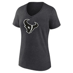 Houston Texans Women's Personalized Name & Number Monochrome V-Neck Long Sleeve T-Shirt - Charcoal T-shirts