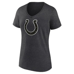 Indianapolis Colts Women's Personalized Name & Number Monochrome V-Neck Long Sleeve T-Shirt - Charcoal T-shirts