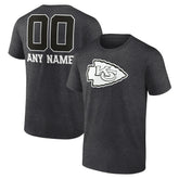Kansas City Chiefs Personalized Name & Number Monochrome T-Shirt - Charcoal T-shirts