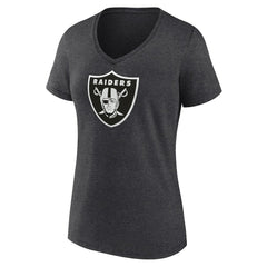 Las Vegas Raiders Women's Personalized Name & Number Monochrome V-Neck Long Sleeve T-Shirt - Charcoal T-shirts