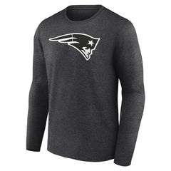 New England Patriots Personalized Name & Number Monochrome Long Sleeve T-Shirt - Charcoal T-shirts