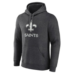 New Orleans Saints Personalized Name & Number Monochrome Pullover Hoodie - Charcoal Hoodies