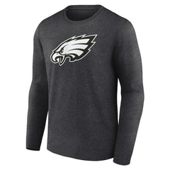 Philadelphia Eagles Personalized Name & Number Monochrome Long Sleeve T-Shirt - Charcoal T-shirts