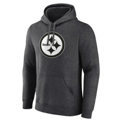 Pittsburgh Steelers Personalized Name & Number Monochrome Pullover Hoodie - Charcoal Hoodies