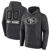 San Francisco 49ers Personalized Name & Number Monochrome Pullover Hoodie - Charcoal Hoodies