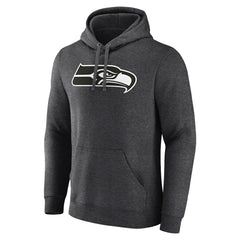 Seattle Seahawks Personalized Name & Number Monochrome Pullover Hoodie - Charcoal Hoodies