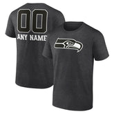 Seattle Seahawks Personalized Name & Number Monochrome T-Shirt - Charcoal T-shirts