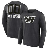 Washington Commanders Personalized Name & Number Monochrome Long Sleeve T-Shirt - Charcoal T-shirts
