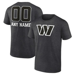 Washington Commanders Personalized Name & Number Monochrome T-Shirt - Charcoal T-shirts