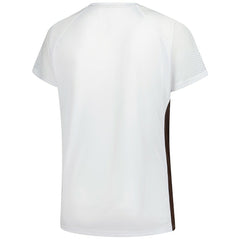 Cleveland Browns Women's Plus Size Glitter Lace-Up V- Neck T-Shirt - Neck T-Shirt - White T-shirts
