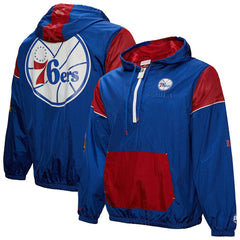 Philadelphia 76ers Unisex Hardwood Classics Team OG 3.0 Anorak Half-Zip Windbreaker Jacket Royal - Mitchell & Ness